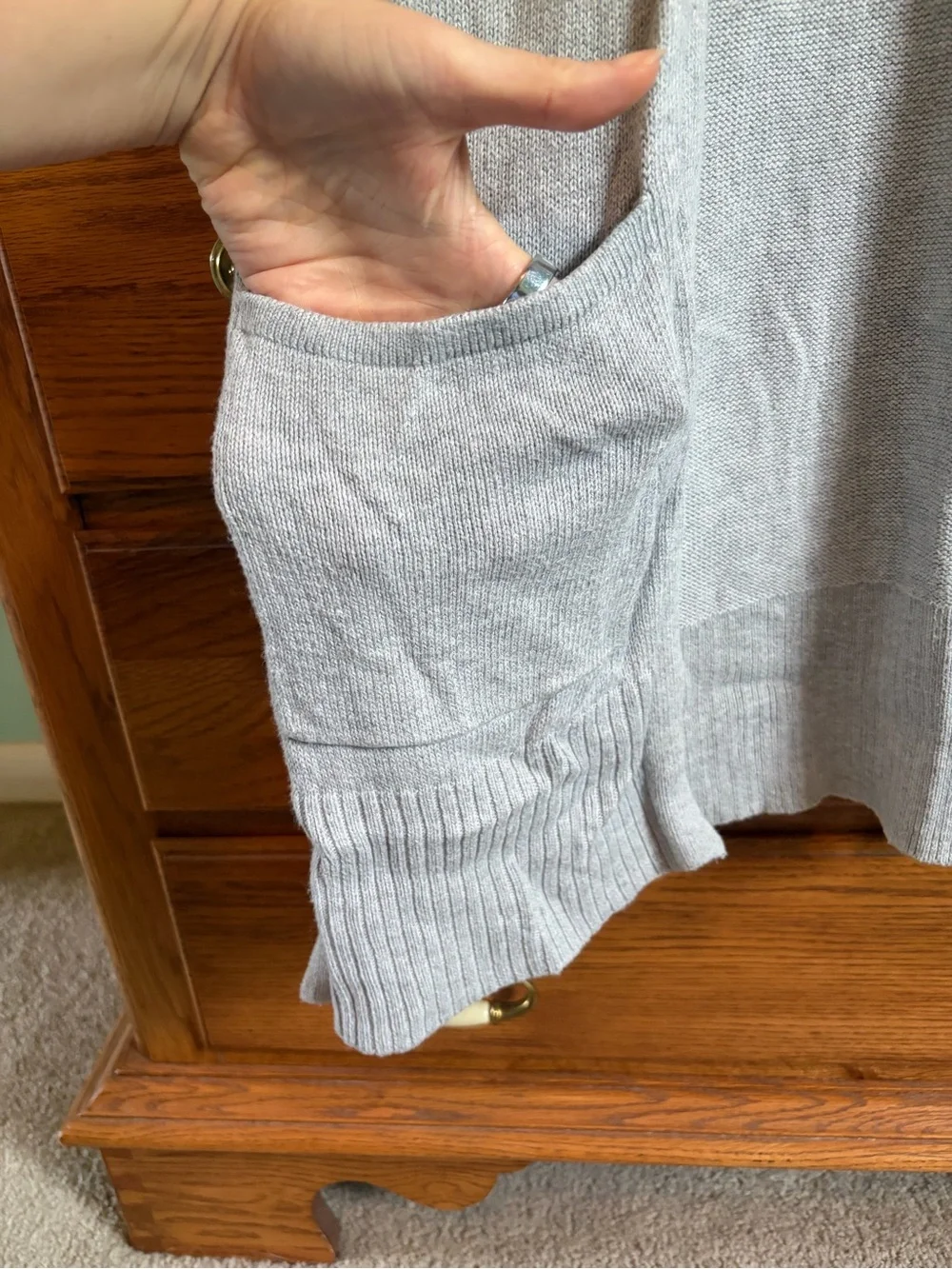 Old Navy Light Gray Open-Front Women's Cardigan with Pockets